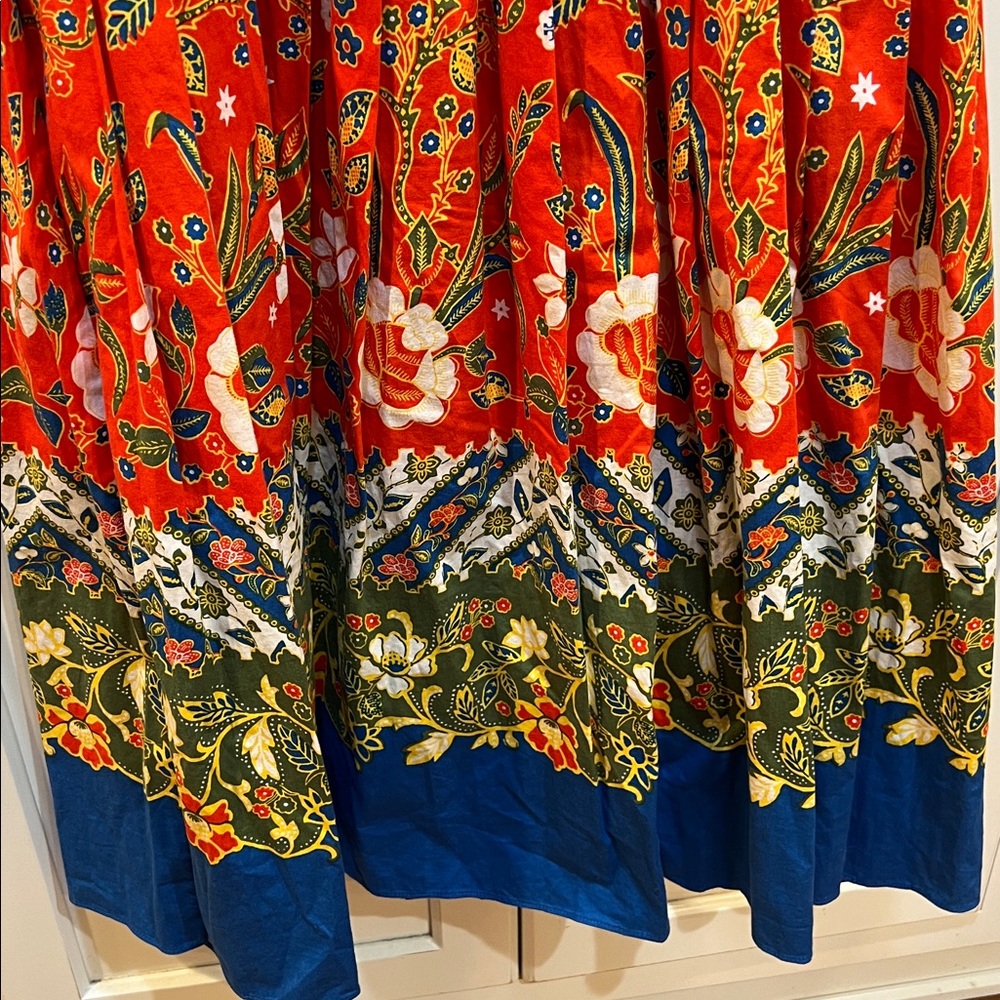 Tory Burch Orange Floral Pleated Fernanda Dress Clemson Syracuse - Picture 6 of 7